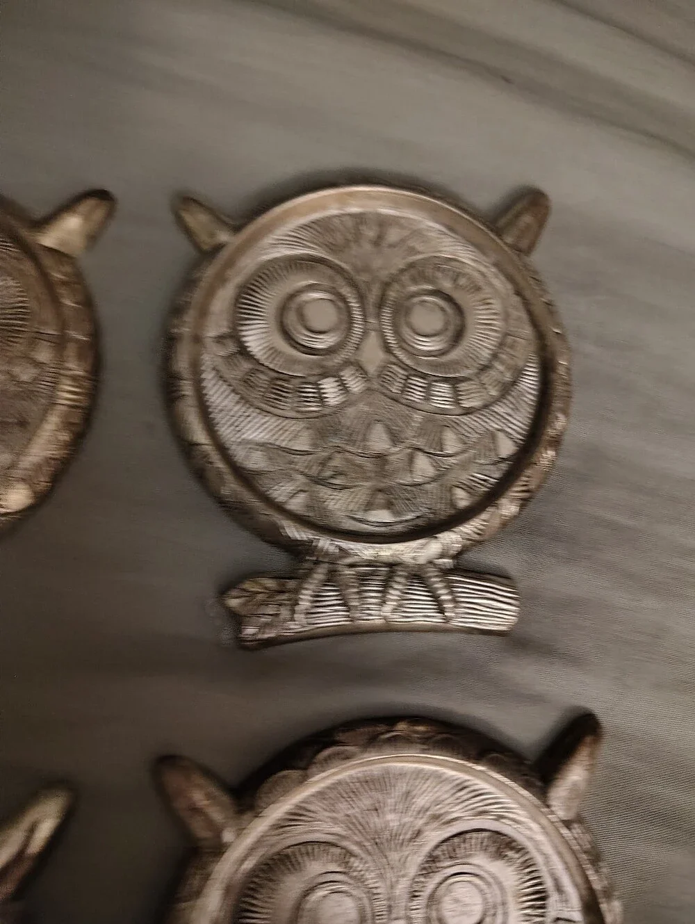 Vintage Style Tan Owl Coasters Set of 6